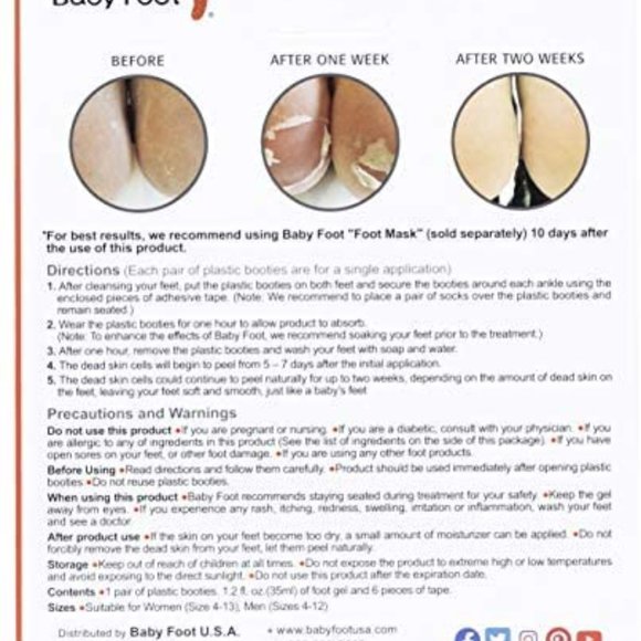 *Sold* Baby Foot Exfoliating Foot Booties for Peel 2.4 fl oz New sealed Box - Picture 13 of 16